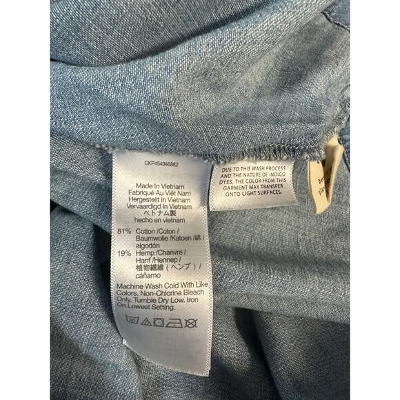 Madewell Sleeveless Denim Tank Swing Top With Side Ties Size M - Picture 7 of 7